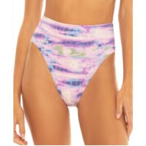 High Waisted bikini bottoms  purple tie-dye L Isabella Rose NWT